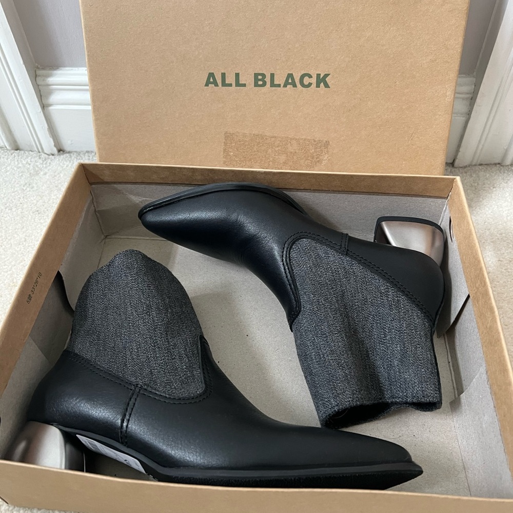 Stylish All Black brand slip on bootie